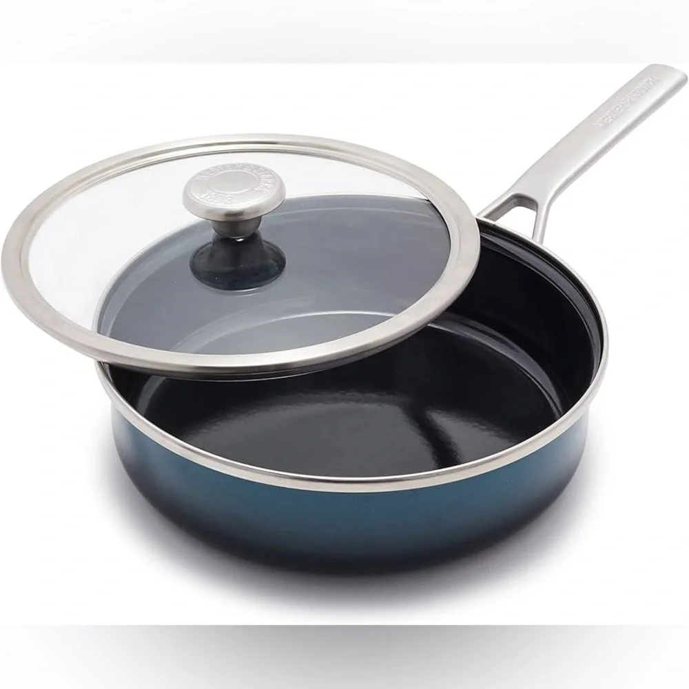 Merten & Storck European Crafted Steel Core Enameled 3QT Saute Pan with Lid